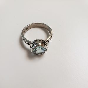 Silpada Aqua glass stone ring